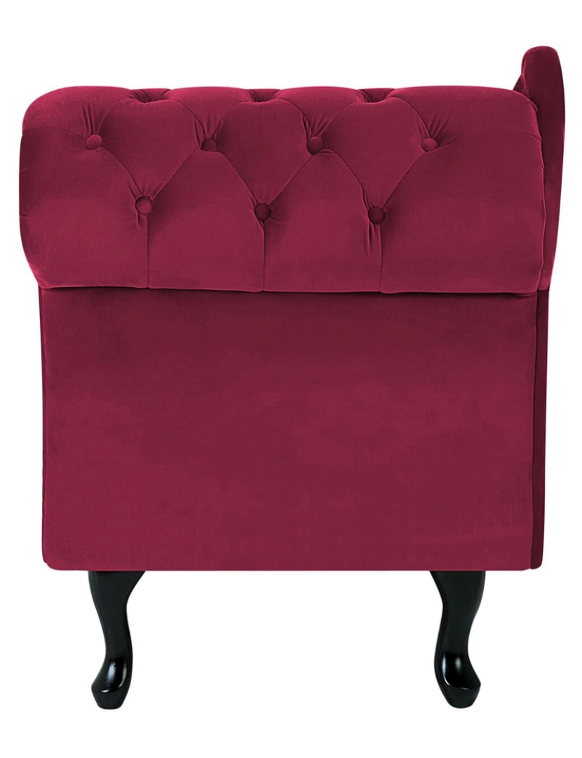 imagem de Chaise-longue à direita em veludo vermelho escuro NIMES7