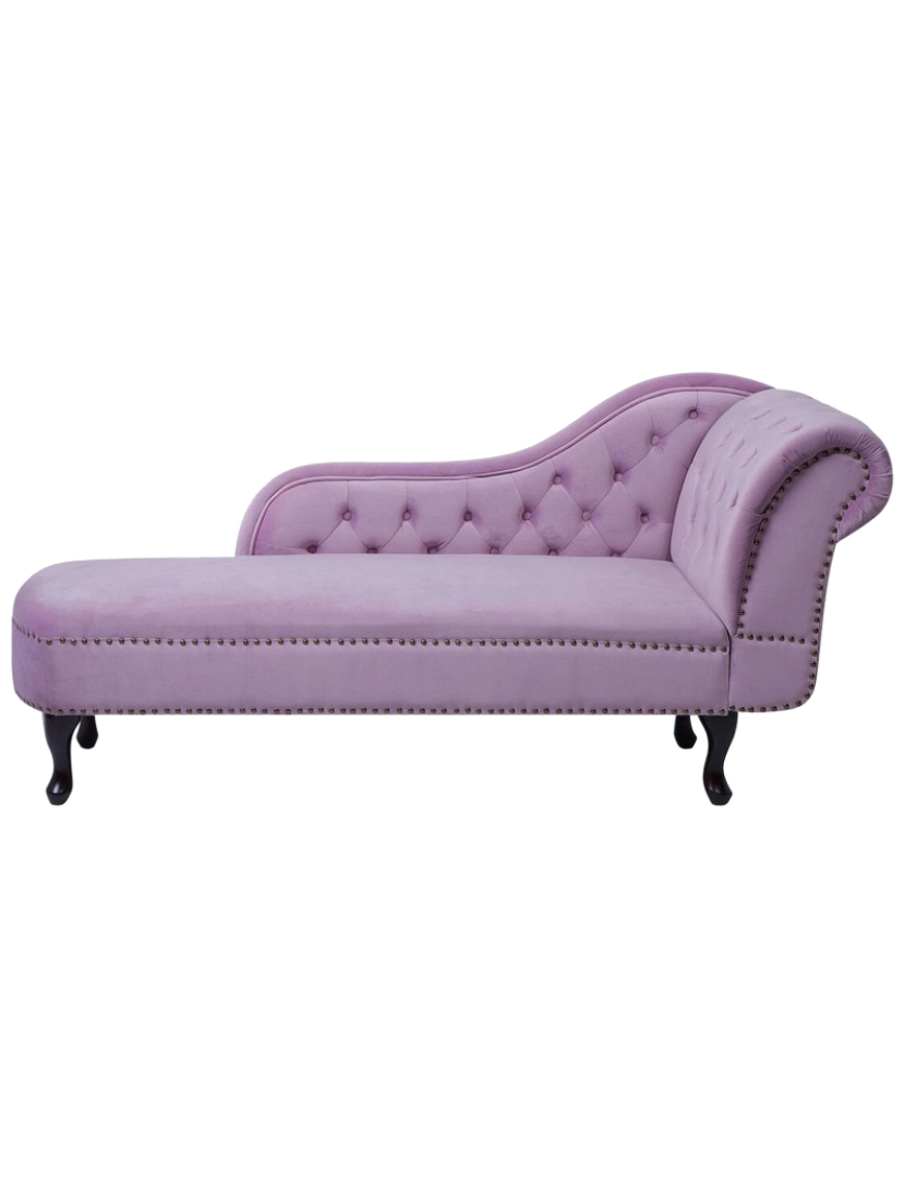 imagem de Chaise-longue à direita em veludo violeta NIMES2