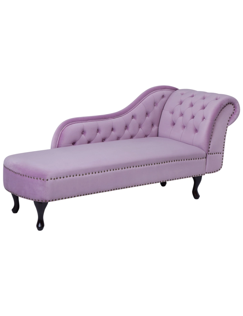 imagem de Chaise-longue à direita em veludo violeta NIMES4