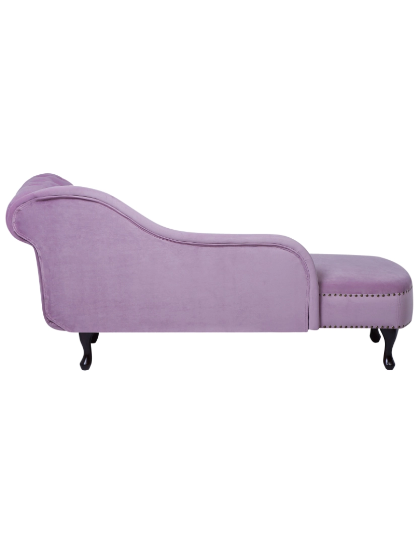 imagem de Chaise-longue à direita em veludo violeta NIMES6