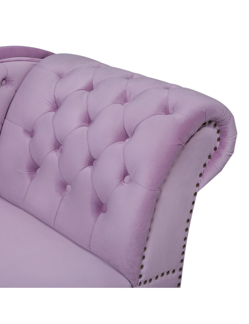 imagem de Chaise-longue à direita em veludo violeta NIMES8