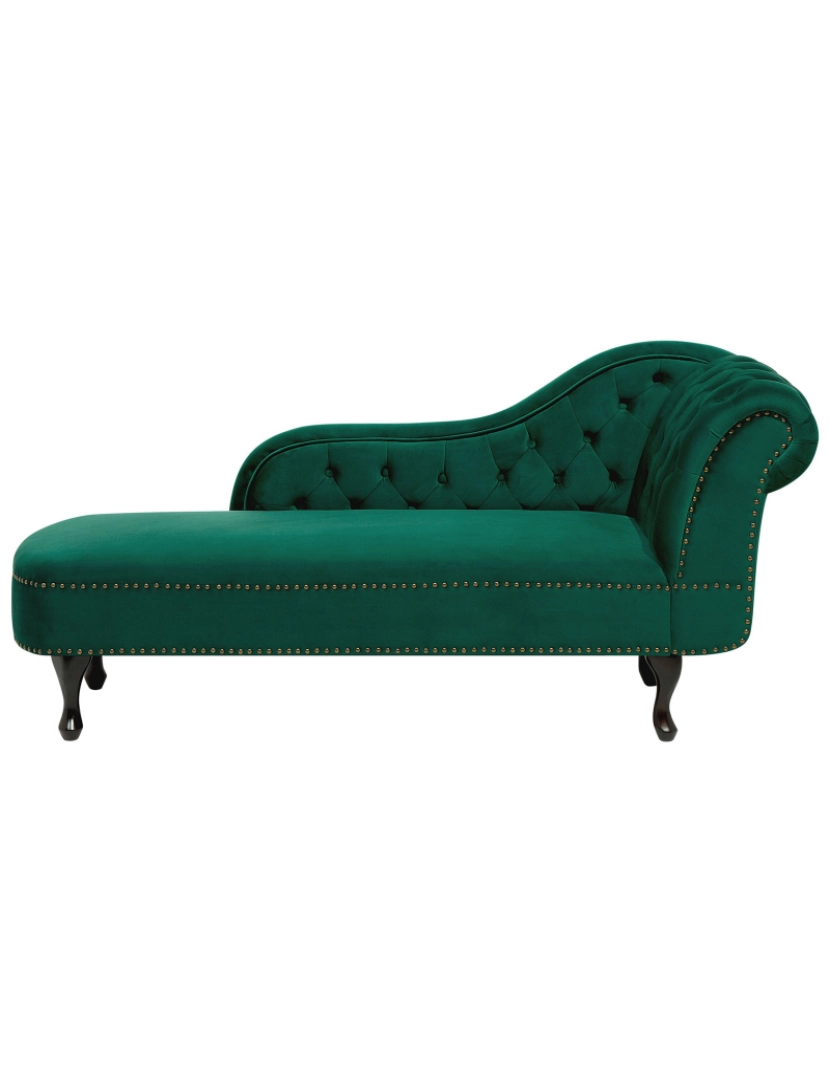 imagem de Chaise-longue à direita em veludo verde NIMES2