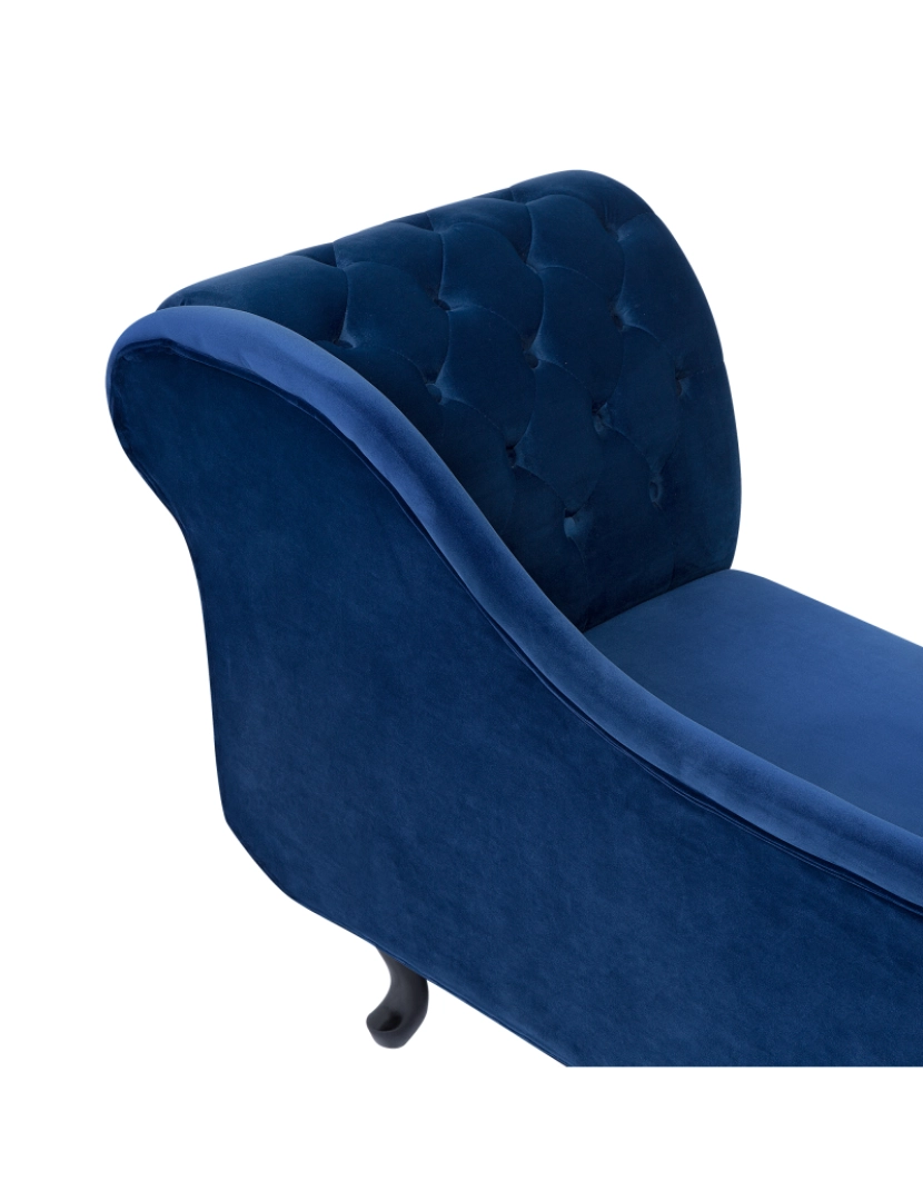 imagem de Chaise-longue à direita em veludo azul escuro NIMES10