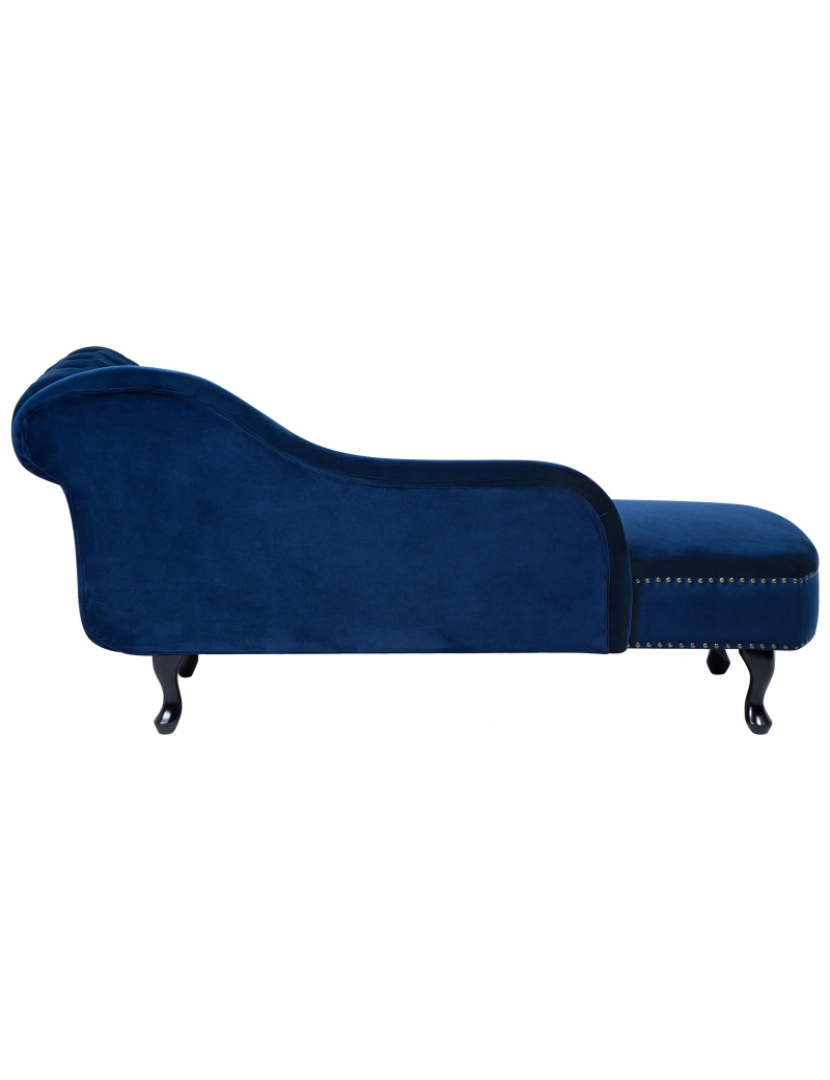 imagem de Chaise-longue à direita em veludo azul escuro NIMES6