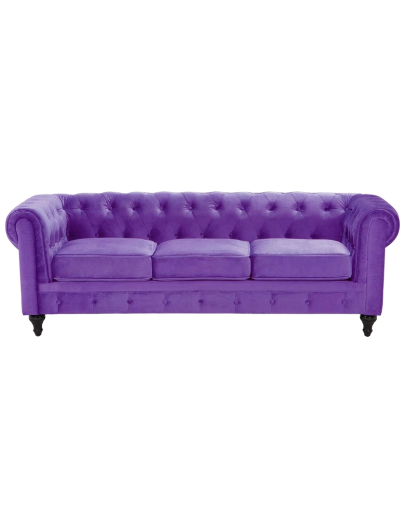 imagem de Sofá de 3 lugares em veludo violeta CHESTERFIELD2