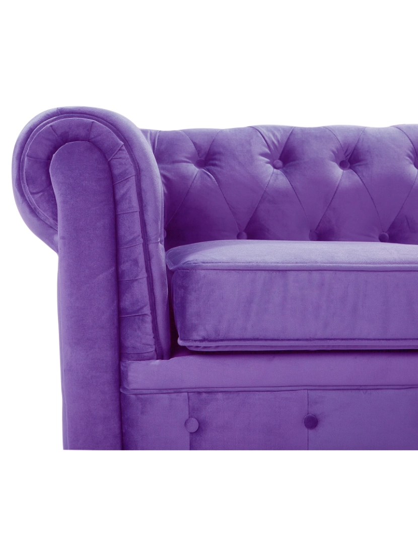 imagem de Sofá de 3 lugares em veludo violeta CHESTERFIELD6