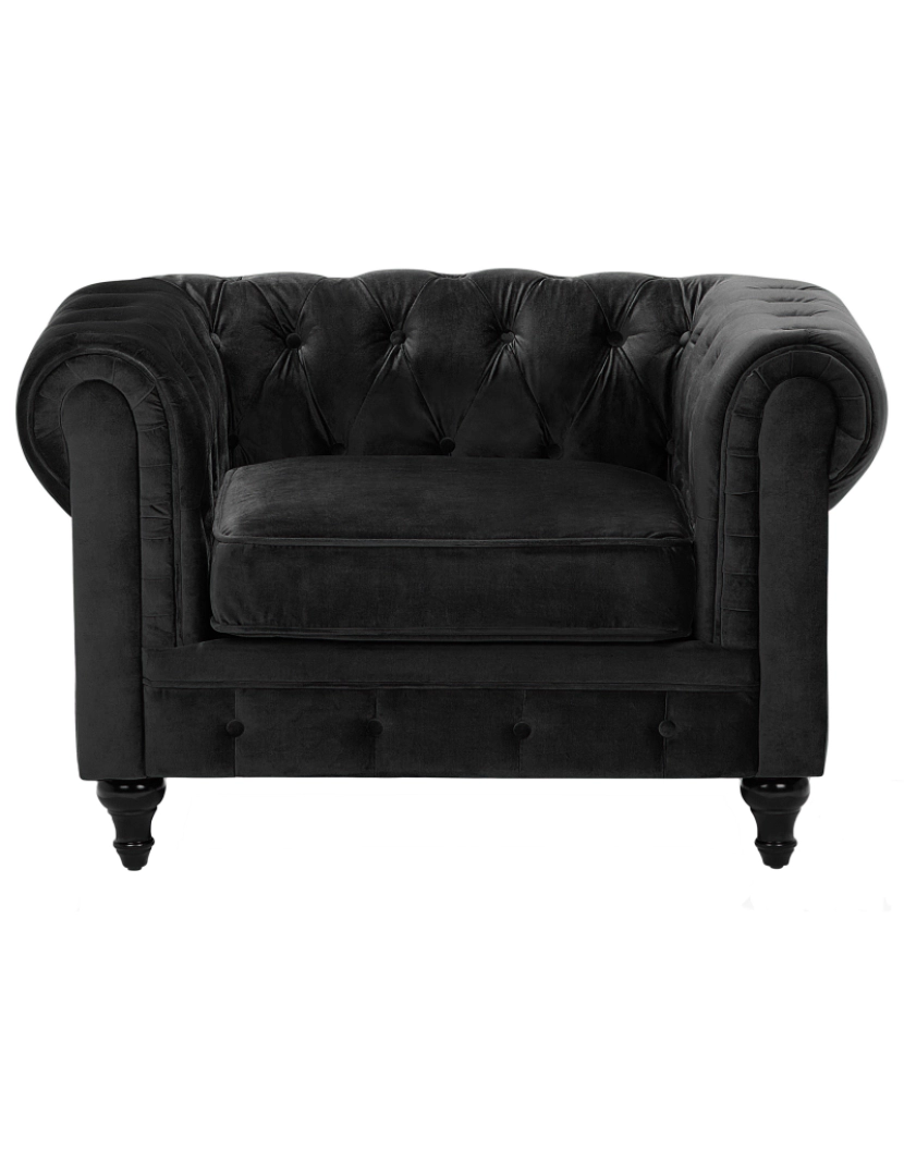 imagem de Veludo Poltrona Preto CHESTERFIELD4