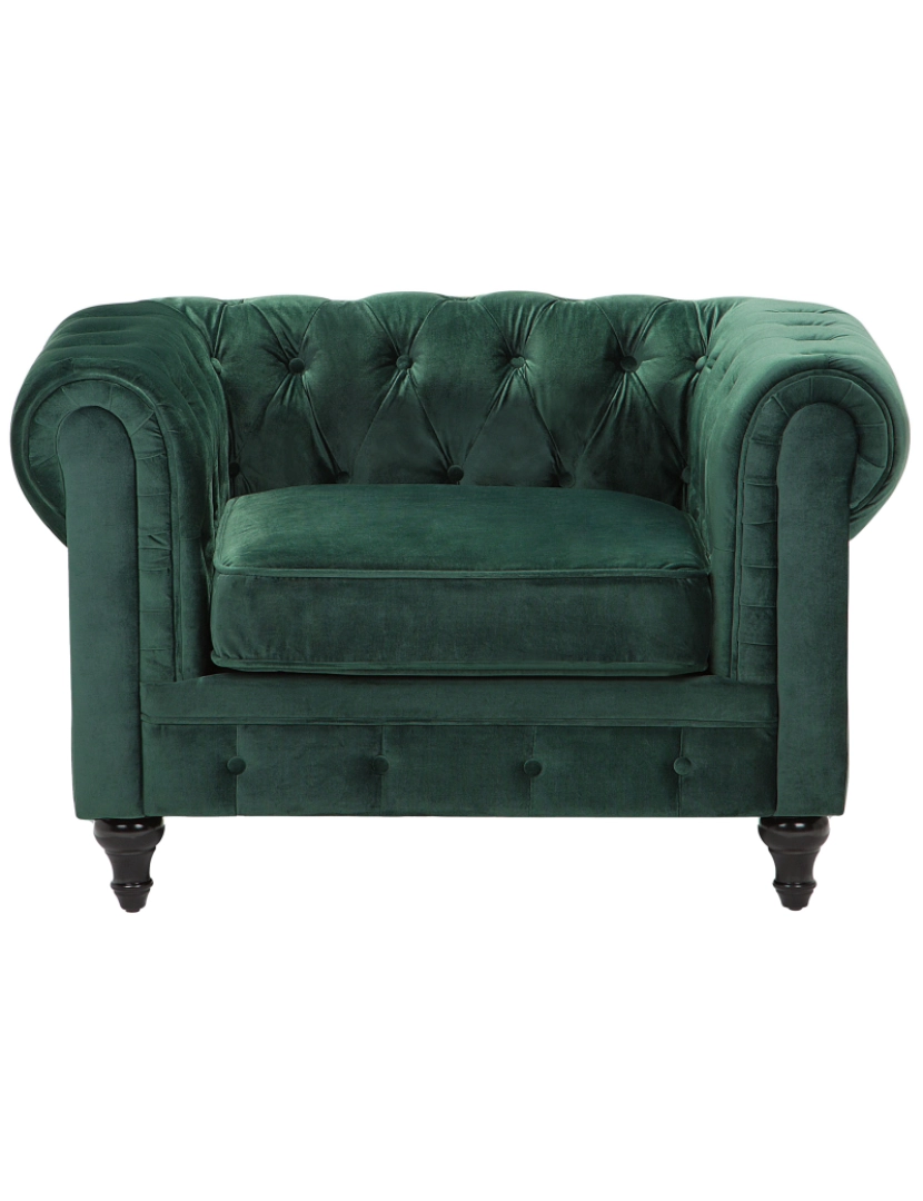 imagem de Veludo Poltrona Verde esmeralda CHESTERFIELD4