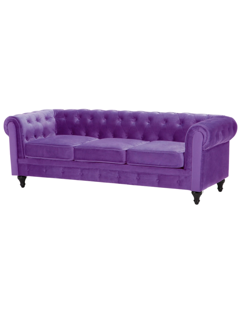 imagem de Conjunto de sofás com 4 lugares em veludo violeta CHESTERFIELD4