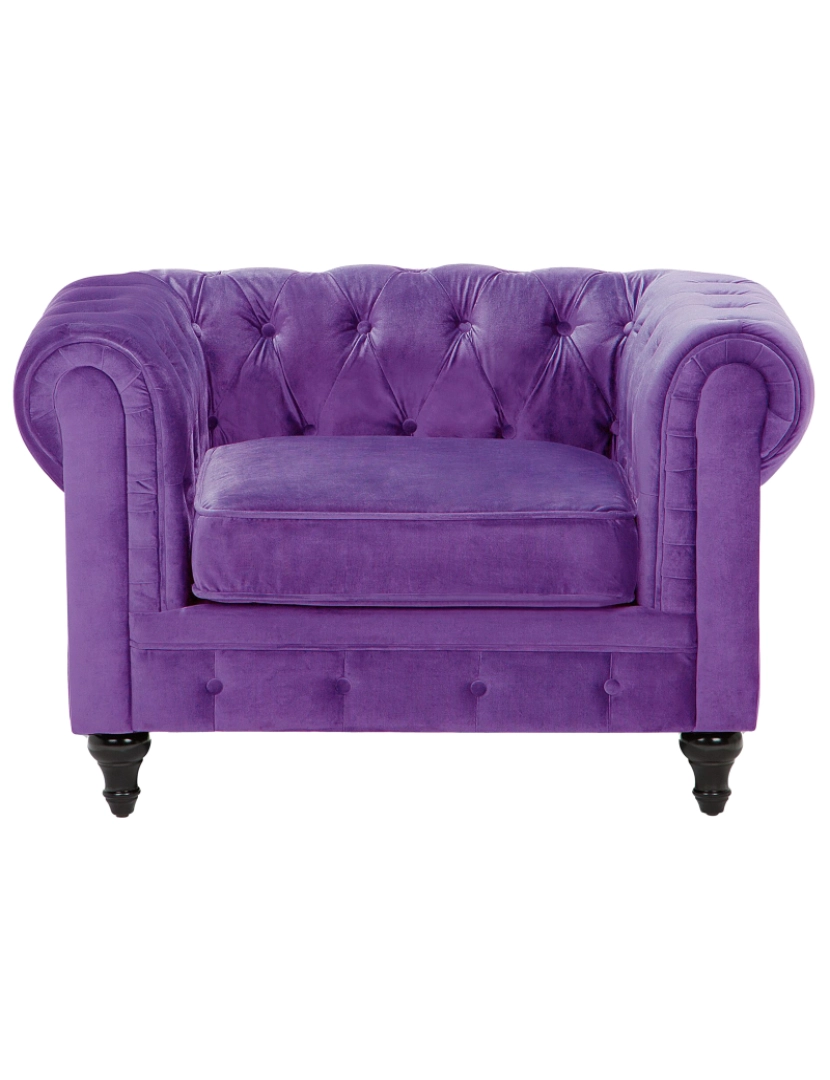 imagem de Conjunto de sofás com 4 lugares em veludo violeta CHESTERFIELD7