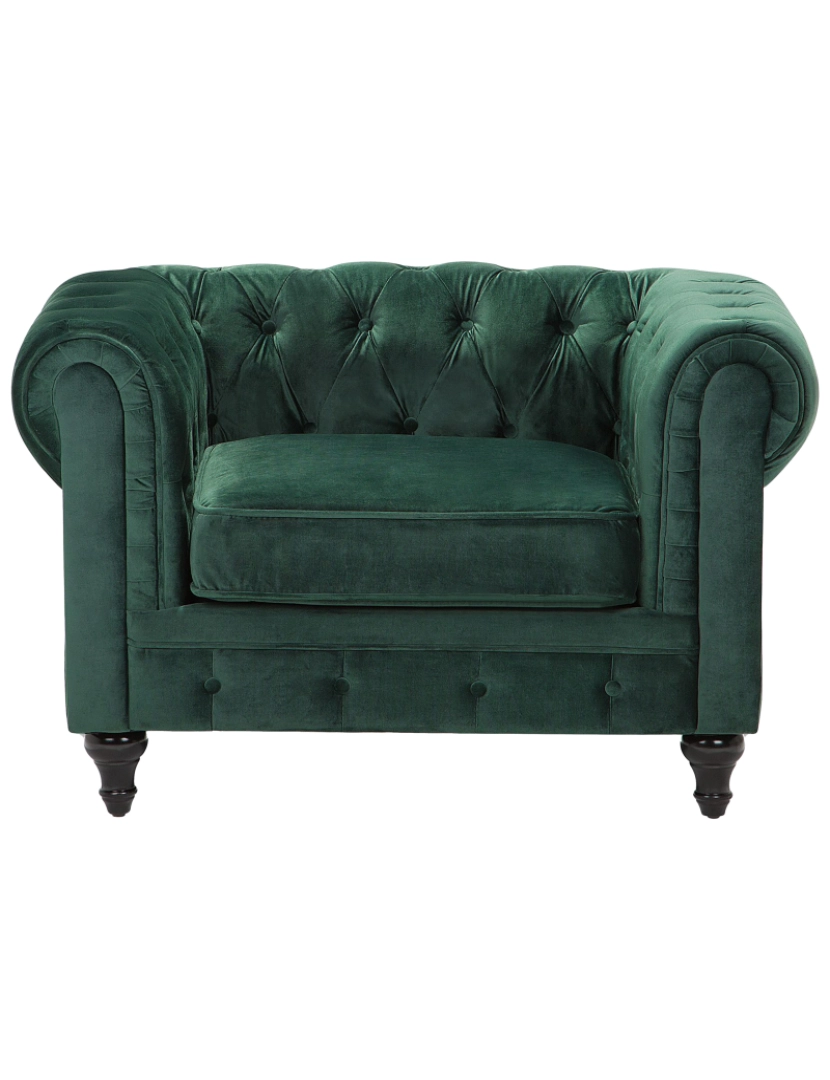 imagem de Conjunto de sofás com 4 lugares em veludo verde esmeralda CHESTERFIELD7