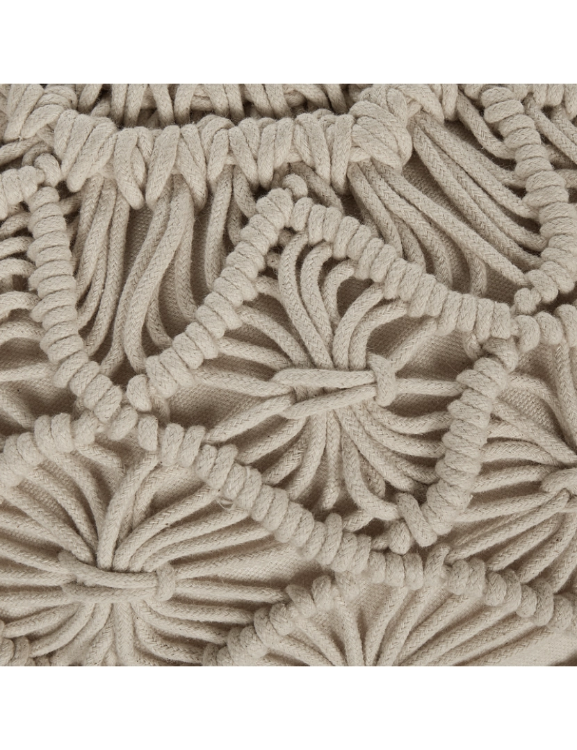 imagem de Pufe algodão macramé creme 50 x 30 cm BERKANE5