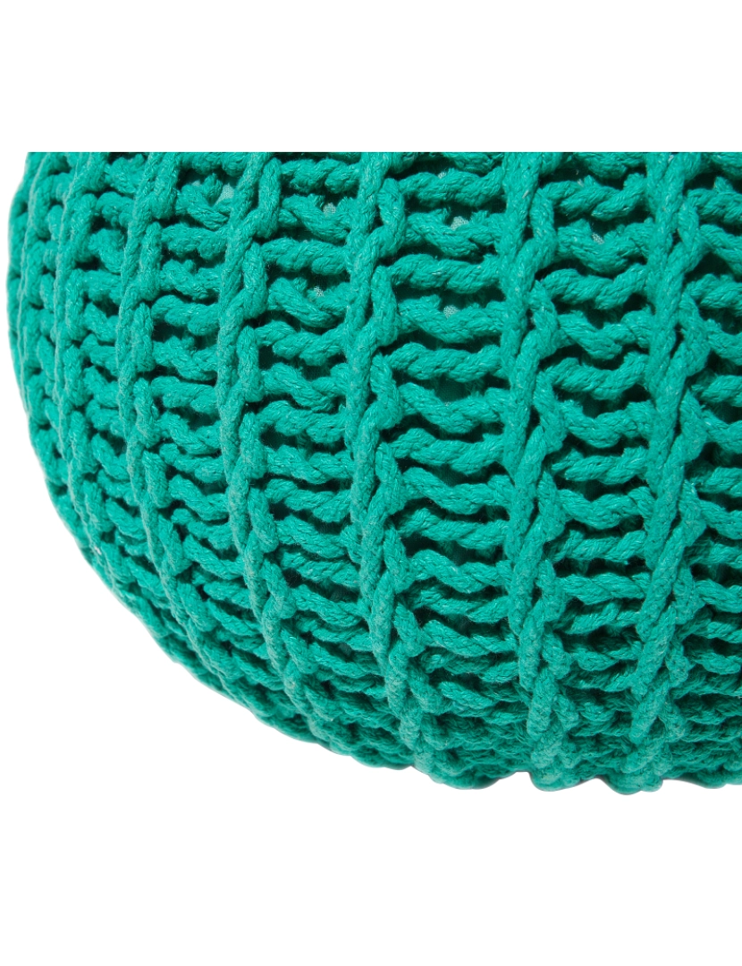 imagem de Pufe redondo em tricot verde esmeralda 50 x 35 cm CONRAD II5