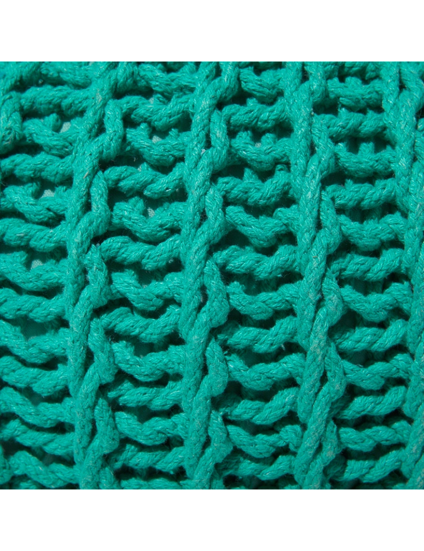 imagem de Pufe redondo em tricot verde esmeralda 50 x 35 cm CONRAD II6