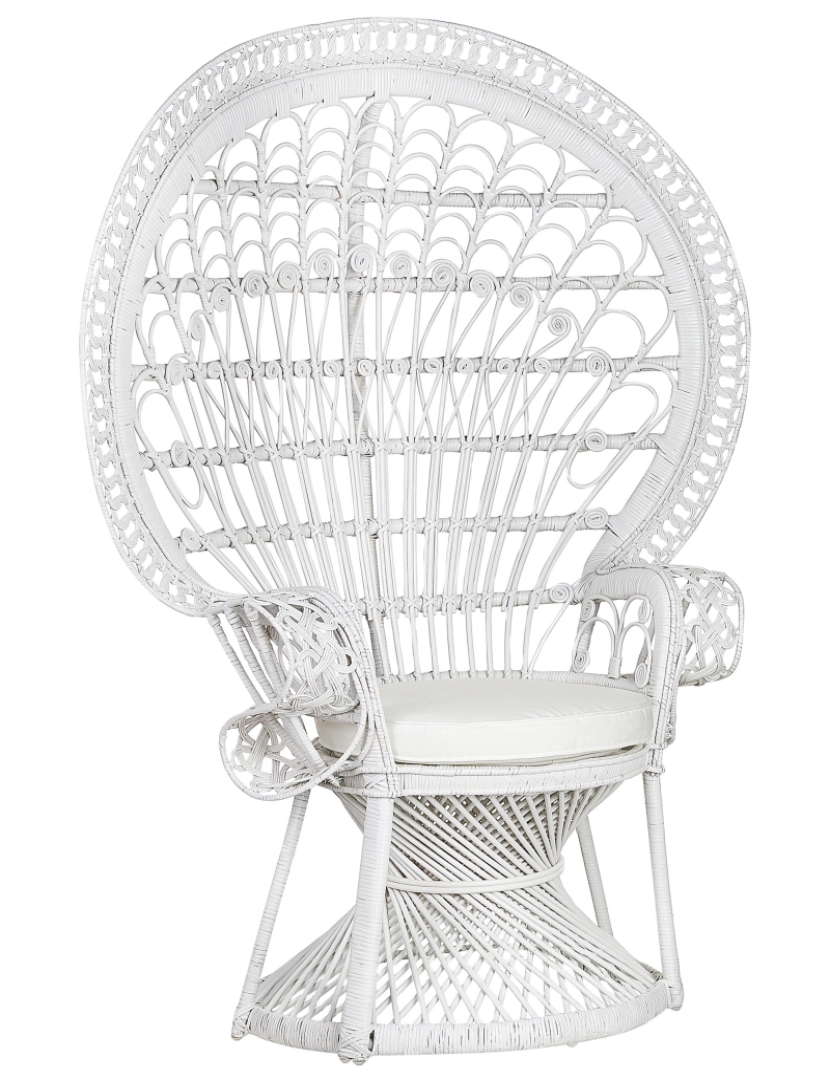 imagem de Cadeira de jardim Rattan Branco EMMANUELLE2