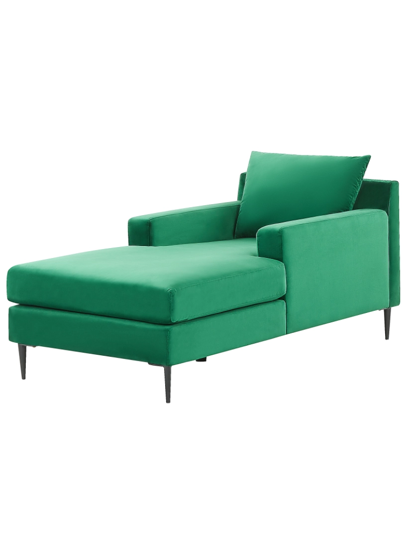 imagem de Chaise-longue em veludo verde GUERET4