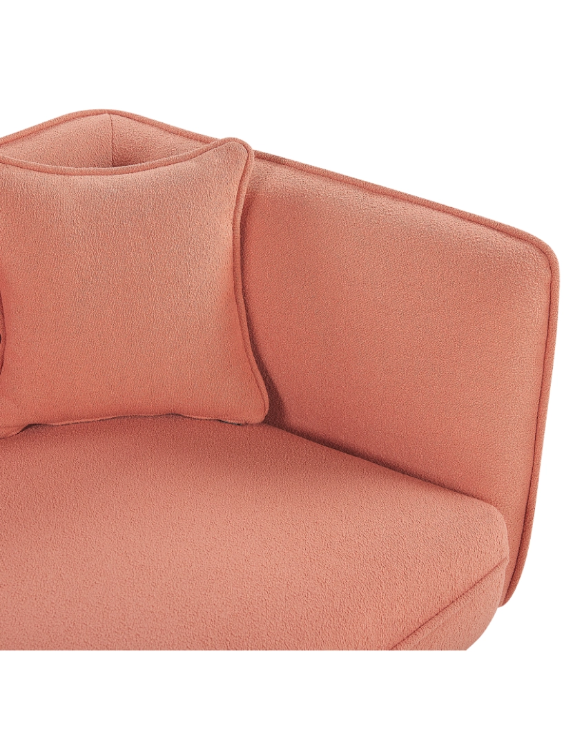 imagem de Chaise-Longue à direita em tecido bouclé rosa pêssego CHEVANNES8