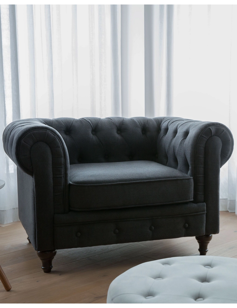 Beliani - Poltrona Cinzento grafite CHESTERFIELD