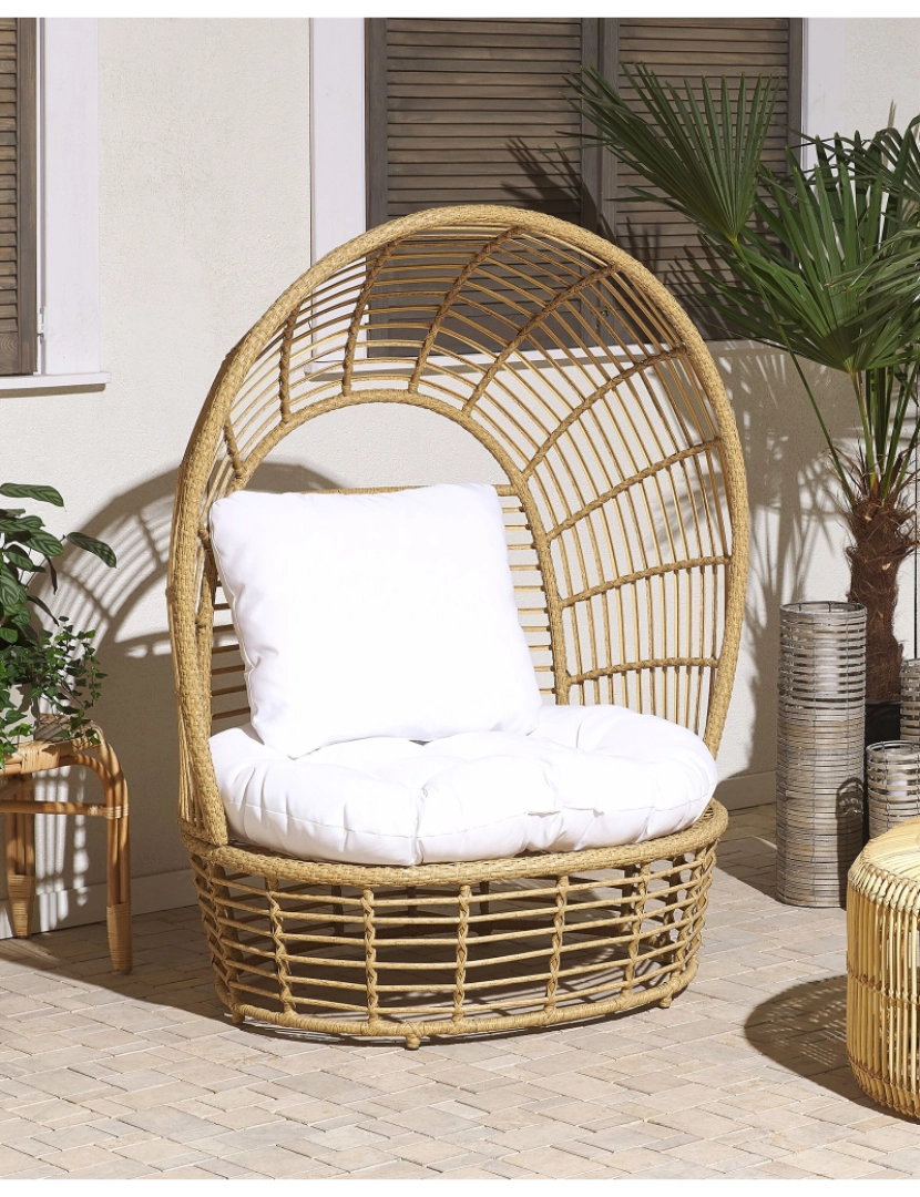 Beliani - Rattan Cadeira de jardim Creme LIDO