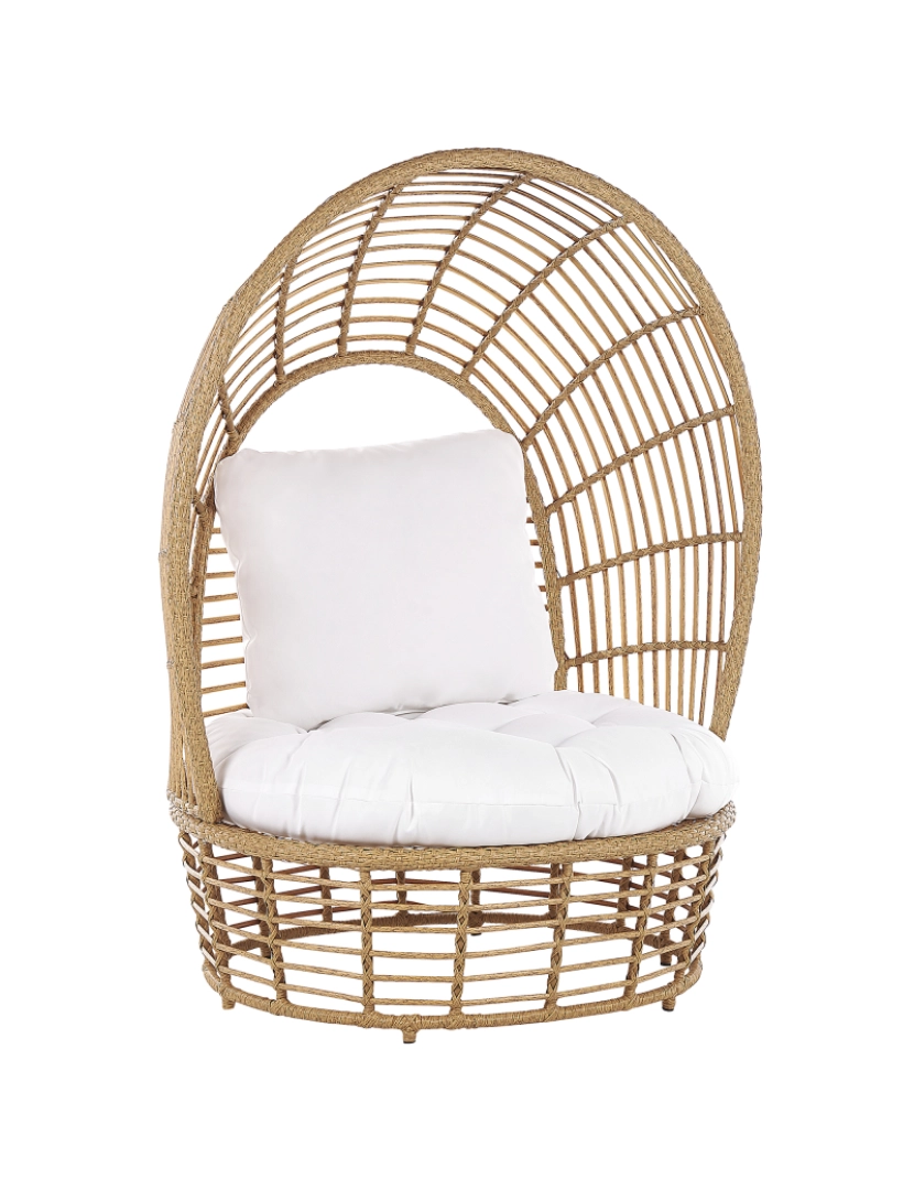 imagem de Rattan Cadeira de jardim Creme LIDO2