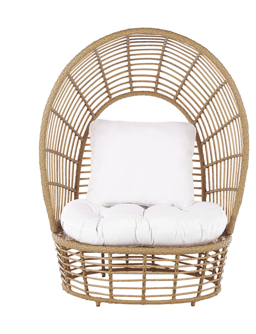 imagem de Rattan Cadeira de jardim Creme LIDO4