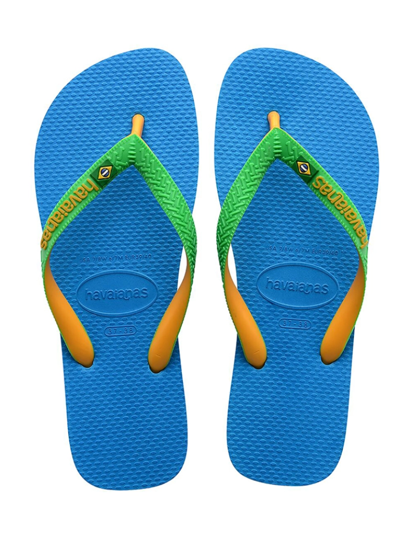 Havaianas - Chinelos Unissexo Turquesa e Amarelo