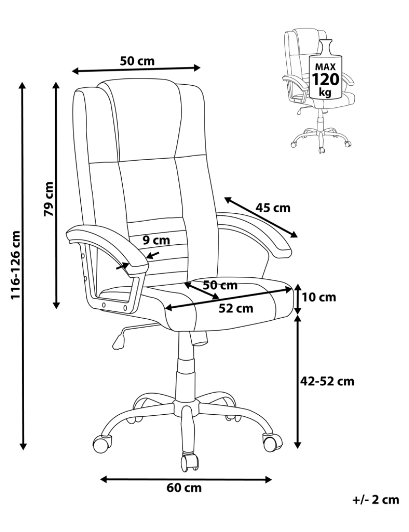 imagem de Cadeira de massagem Pele sintética Creme claro COMFORT1