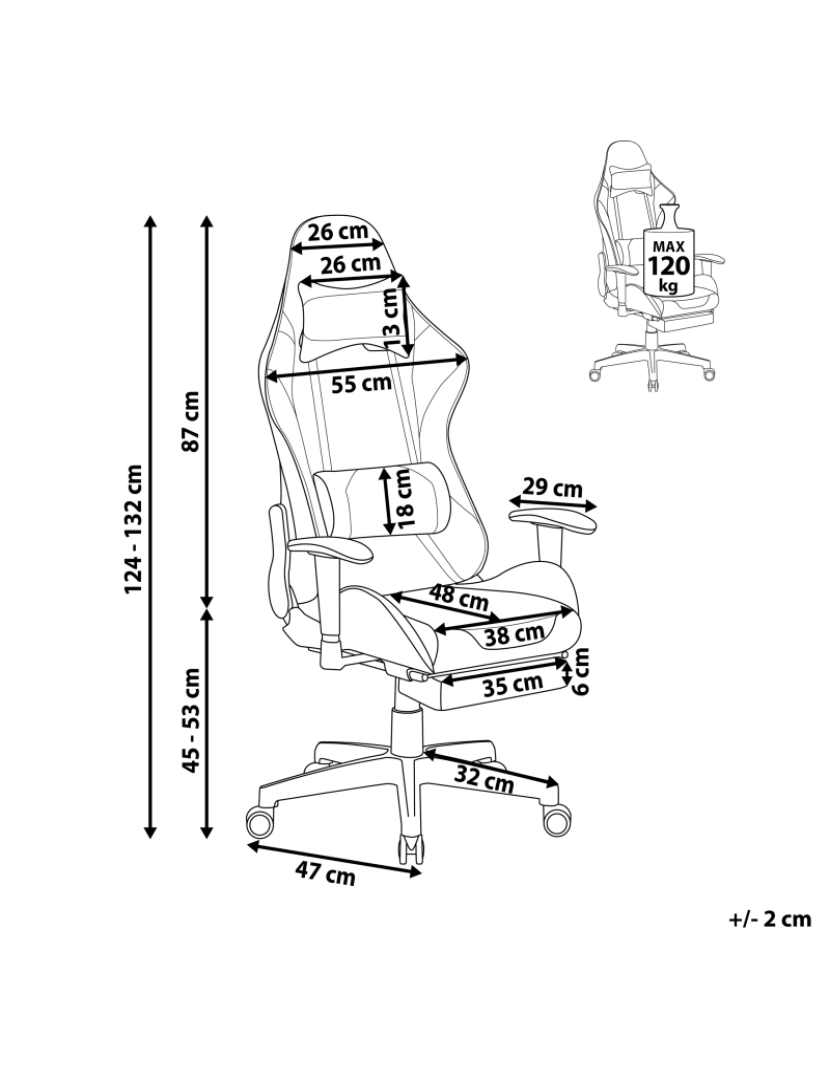 Beliani - Cadeira de Gaming Pele sintética Branco VICTORY