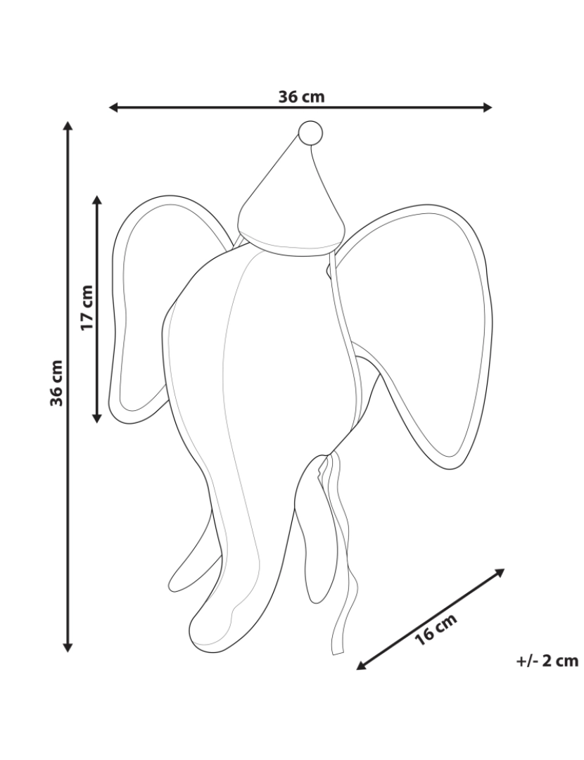 Beliani - Decoração de parede elefante cinzento BADOU