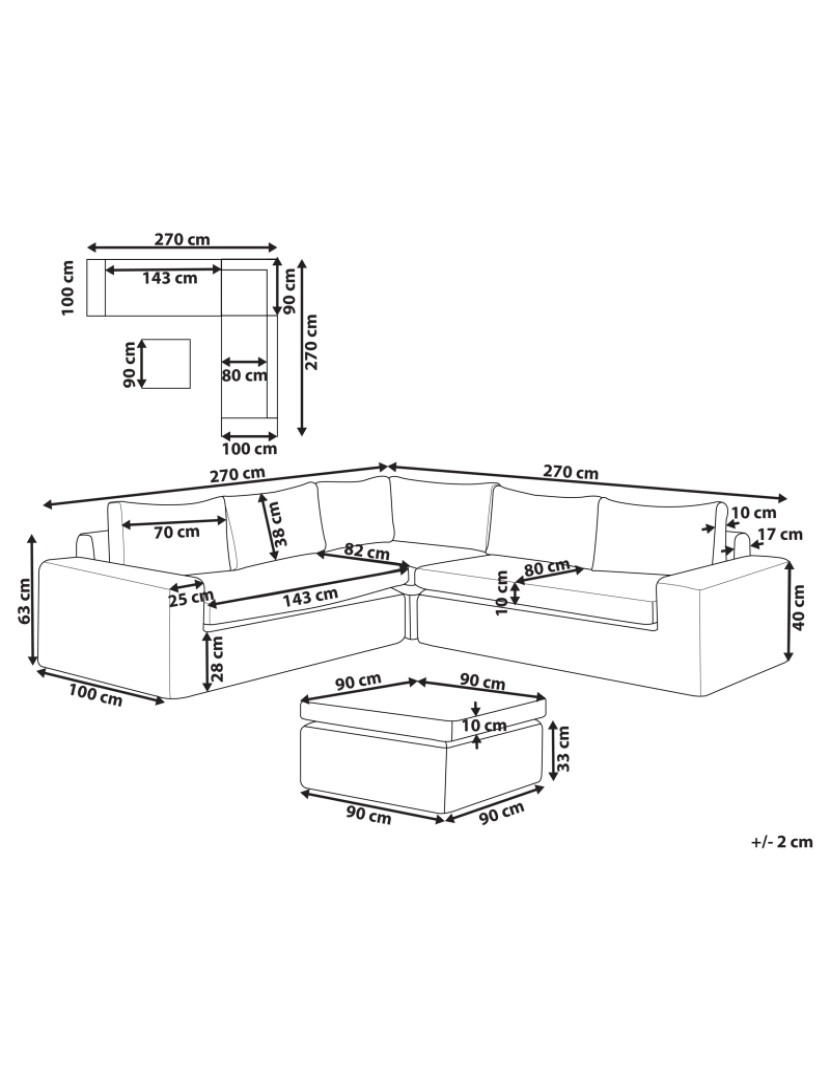 Beliani - Conjunto lounge Ratan sintético Castanho claro PALERMO