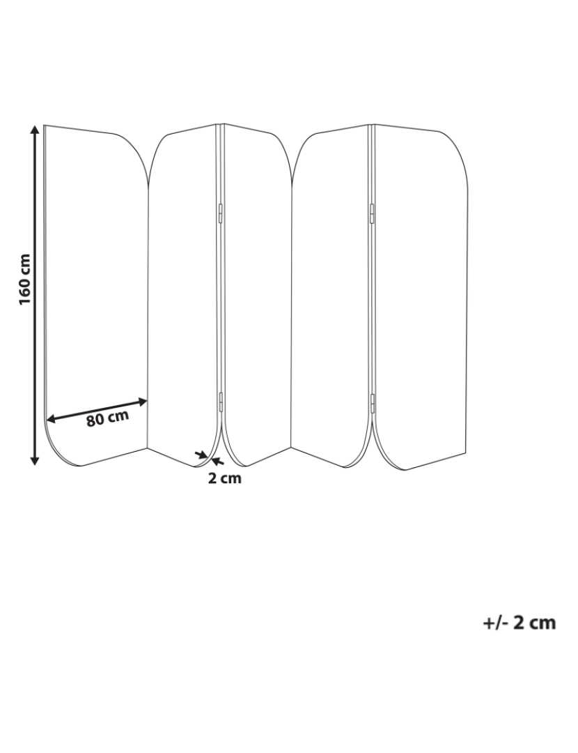 Beliani - Biombo com 5 painéis acústicos creme e cinzento 400 x 160 cm SHADY