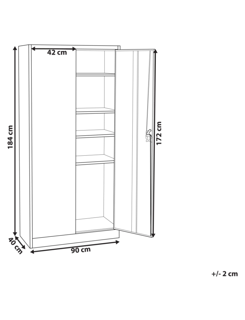 Beliani - Armário com 2 portas em metal branco FELDSPAR