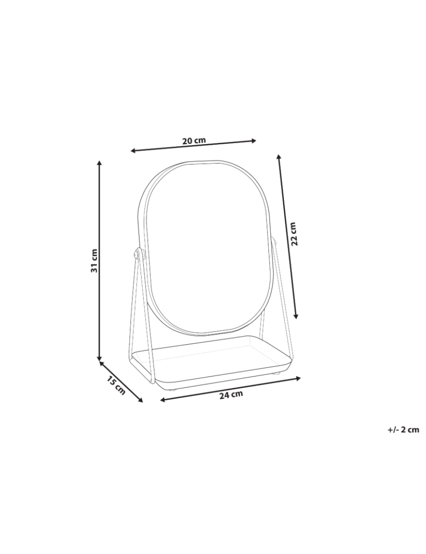Beliani - Espelho de maquilhagem Dourado CORREZE