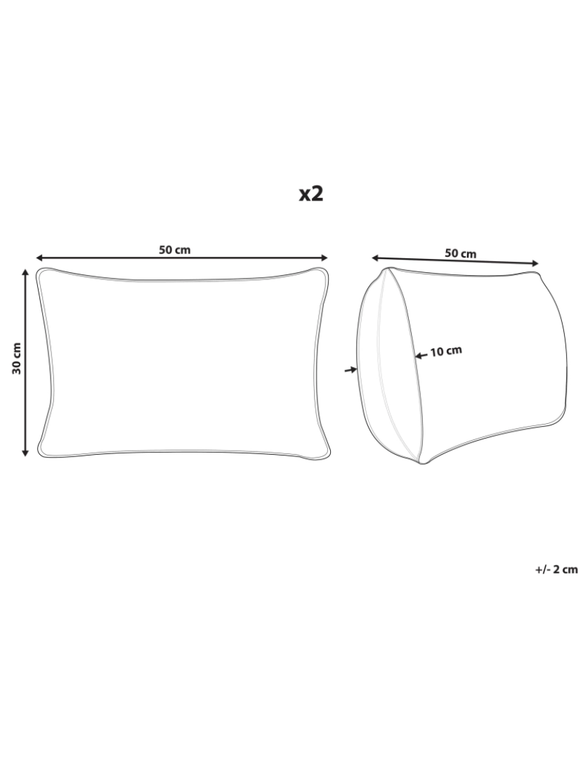 Beliani - Conjunto de 2 almofadas Castanho CUMBUM 30 x 50 cm