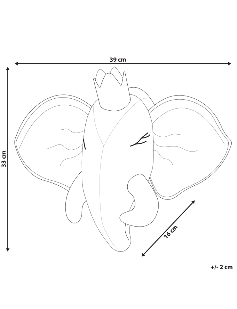 Beliani - Decoração de parede elefante cinzento TANTOR