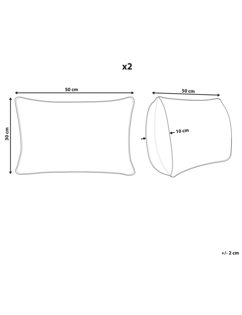 Beliani - Conjunto de 2 almofadas Multicolor DEEPOR 30 x 50 cm
