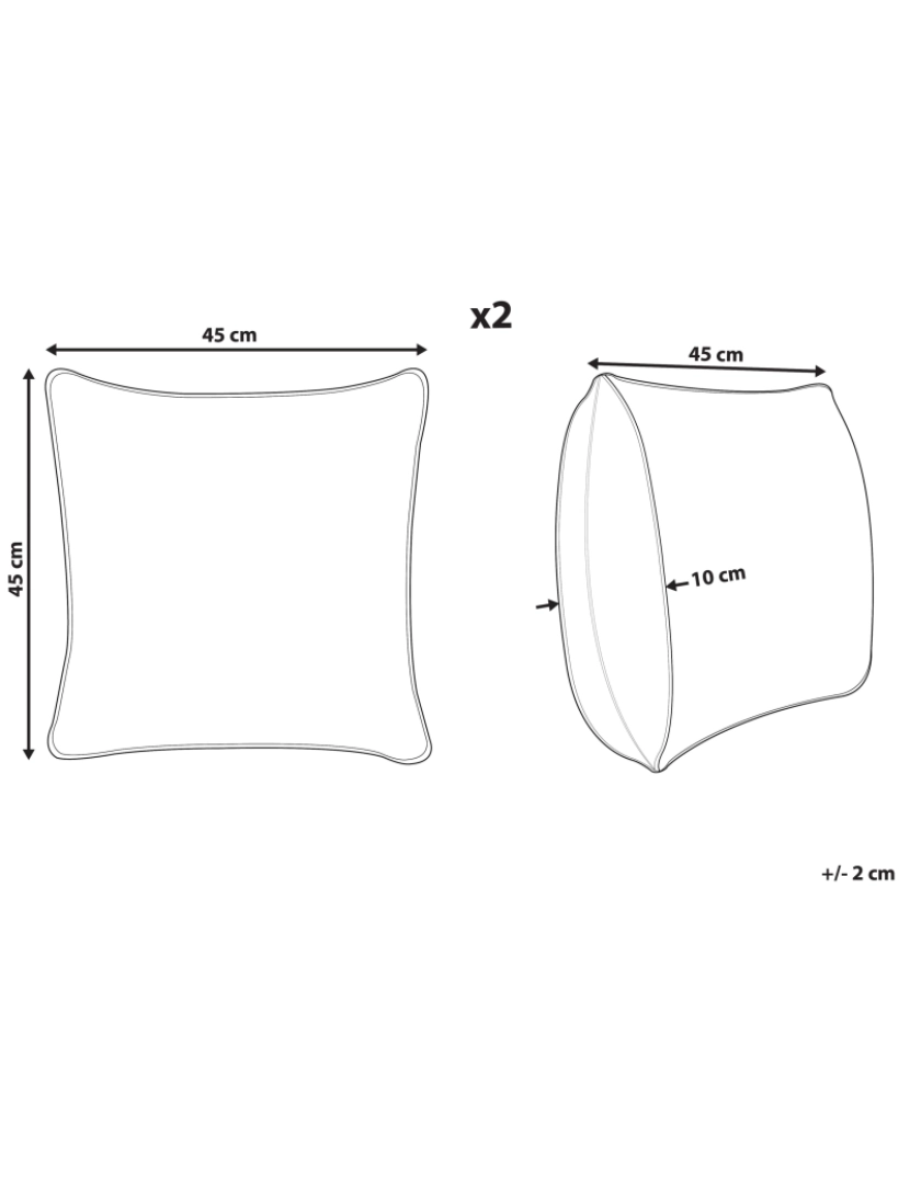 Beliani - Conjunto de 2 almofadas Multicolor DEEPOR 45 x 45 cm