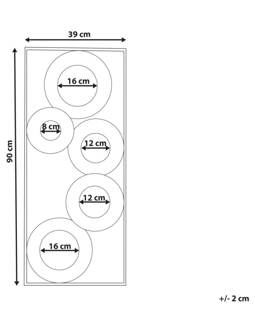 Beliani - Decoração de parede dourada com espelhos 30 x 90 cm MAICOBA