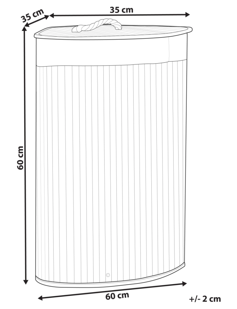 Beliani - Cesto em madeira de bambu preta e branca 60 cm MATARA