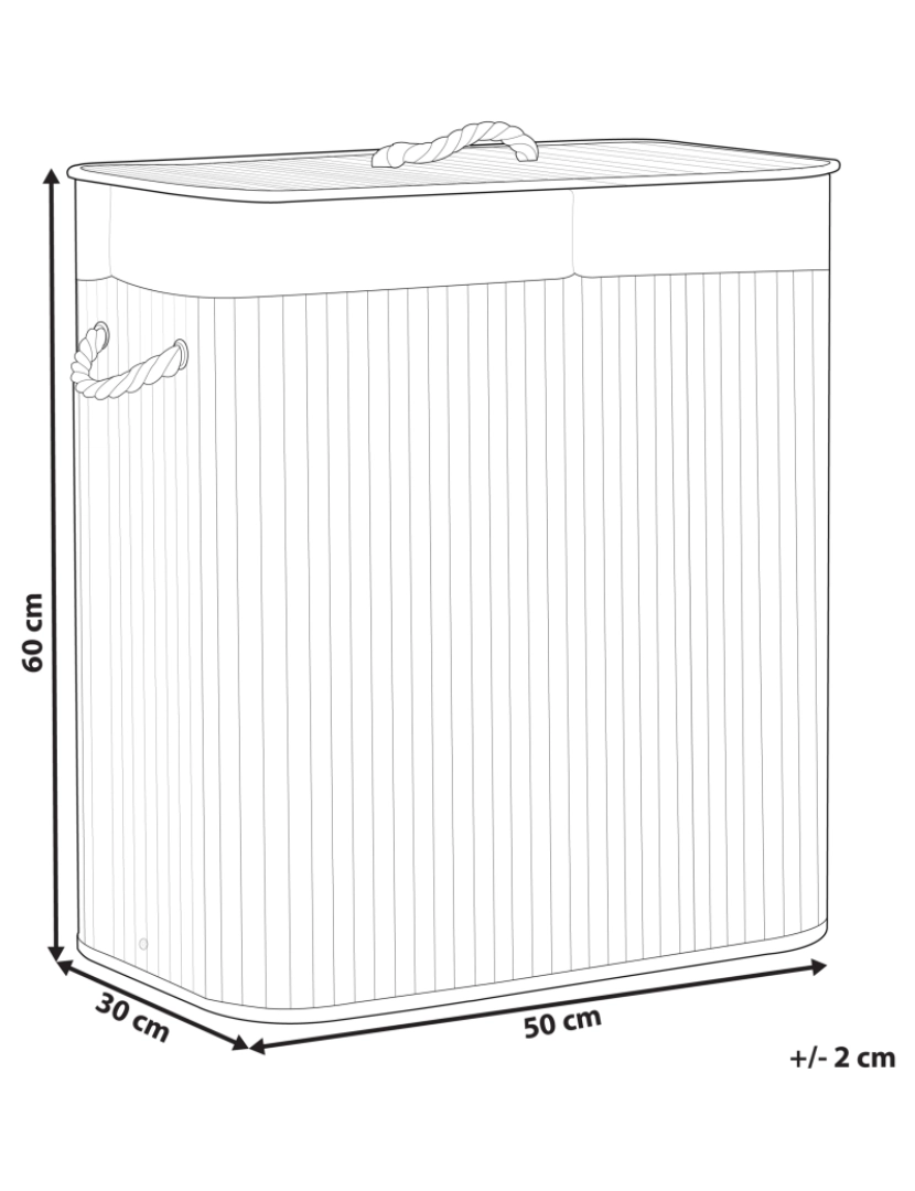 Beliani - Cesto em madeira de bambu clara 60 cm KANDY