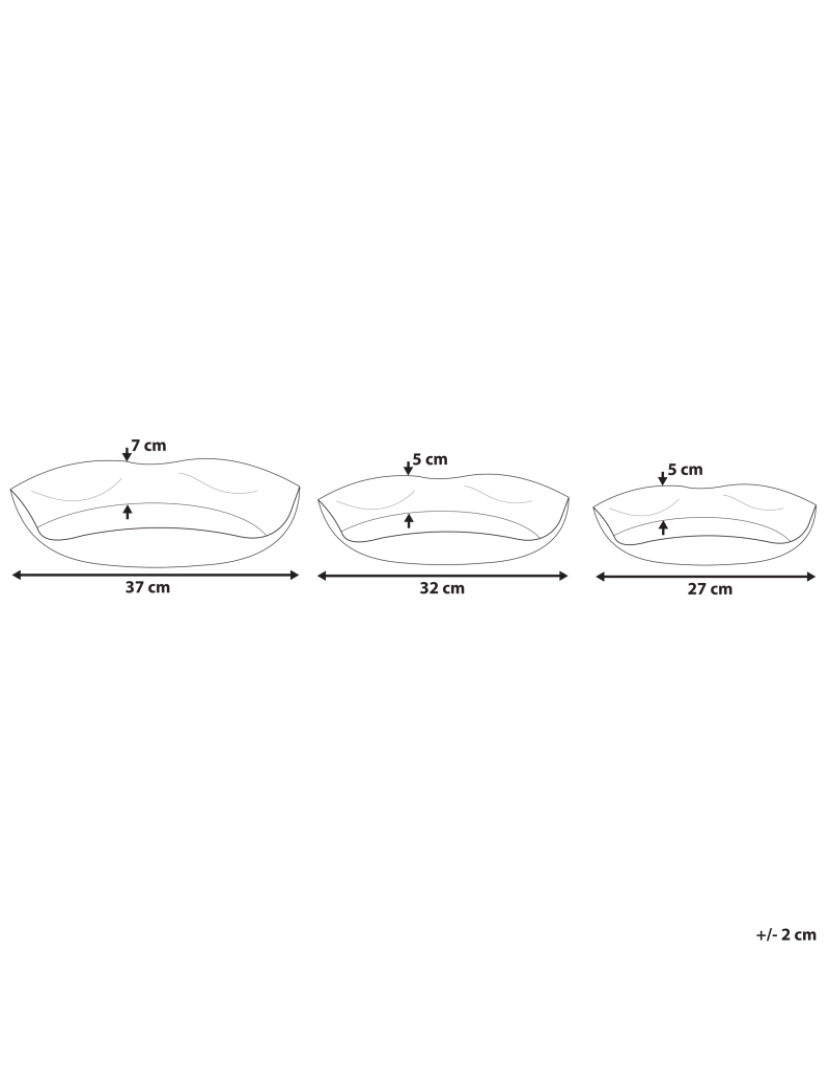 Beliani - Conjunto de 3 bandejas decorativas douradas UJUNG