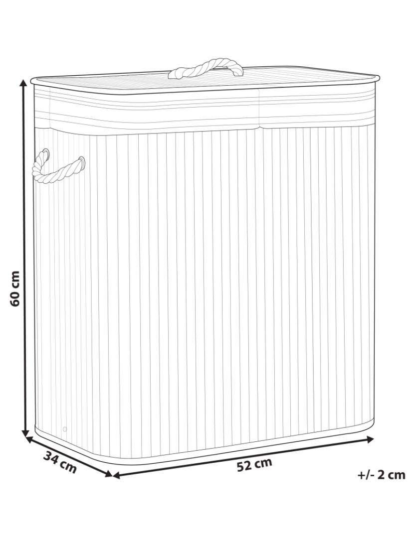 Beliani - Cesto em madeira de bambu branca 60 cm KALTHOTA