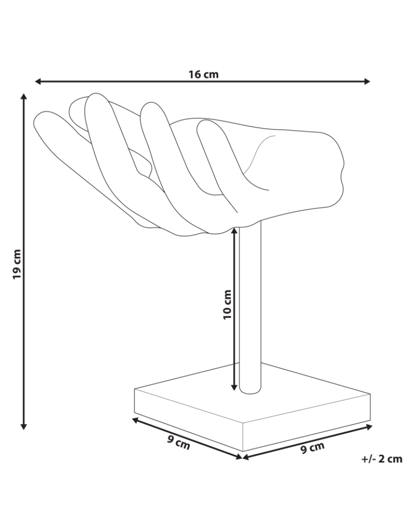 Beliani - Figura decorativa em forma de mão prateada 19 cm MANUK