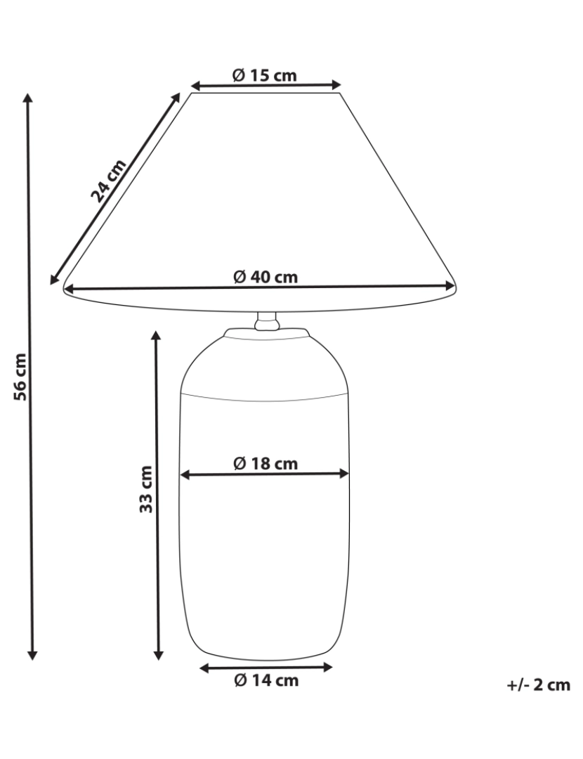 Beliani - Candeeiro de mesa em cerâmica creme TELIRE