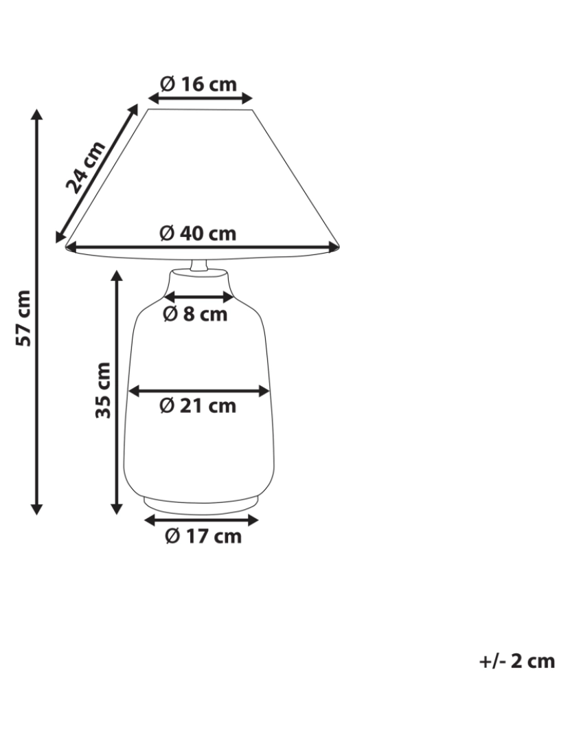 Beliani - Candeeiro de mesa em cerâmica verde 57 cm CARETA