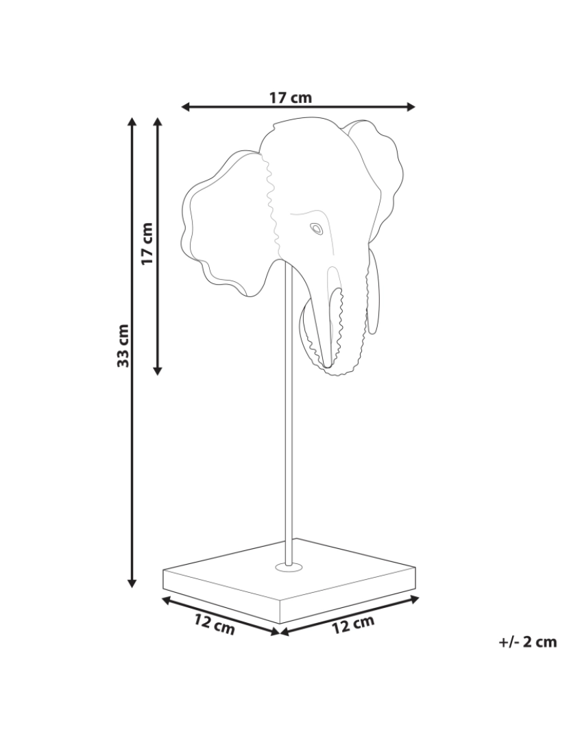 Beliani - Figura decorativa em forma de elefante dourado KASO