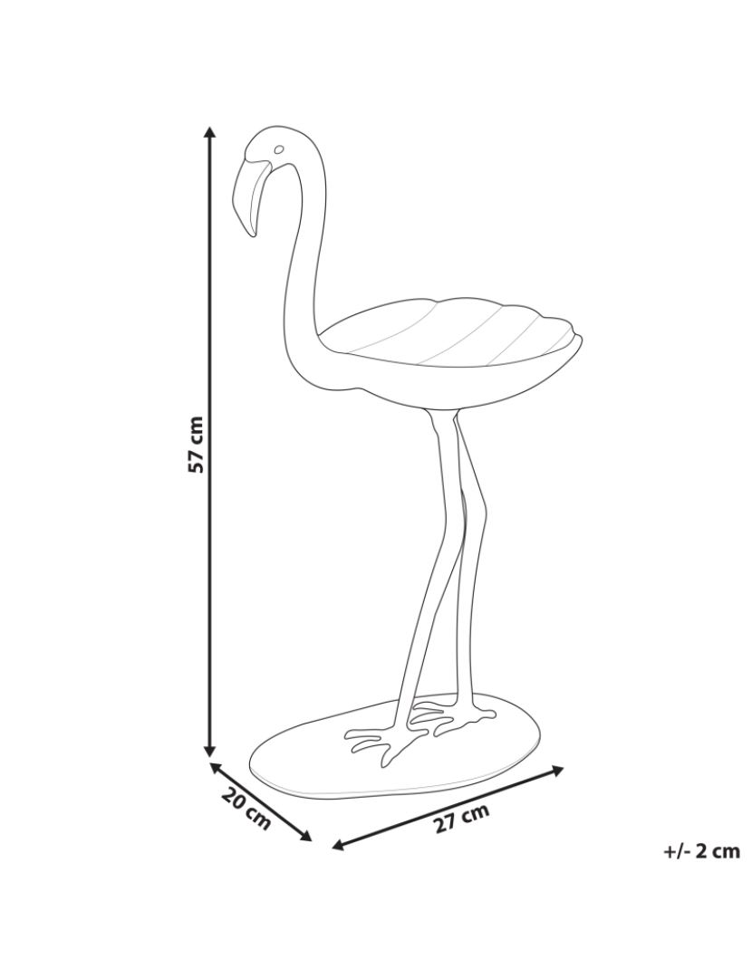 Beliani - Figura decorativa em forma de flamingo dourado 57 cm SANEN