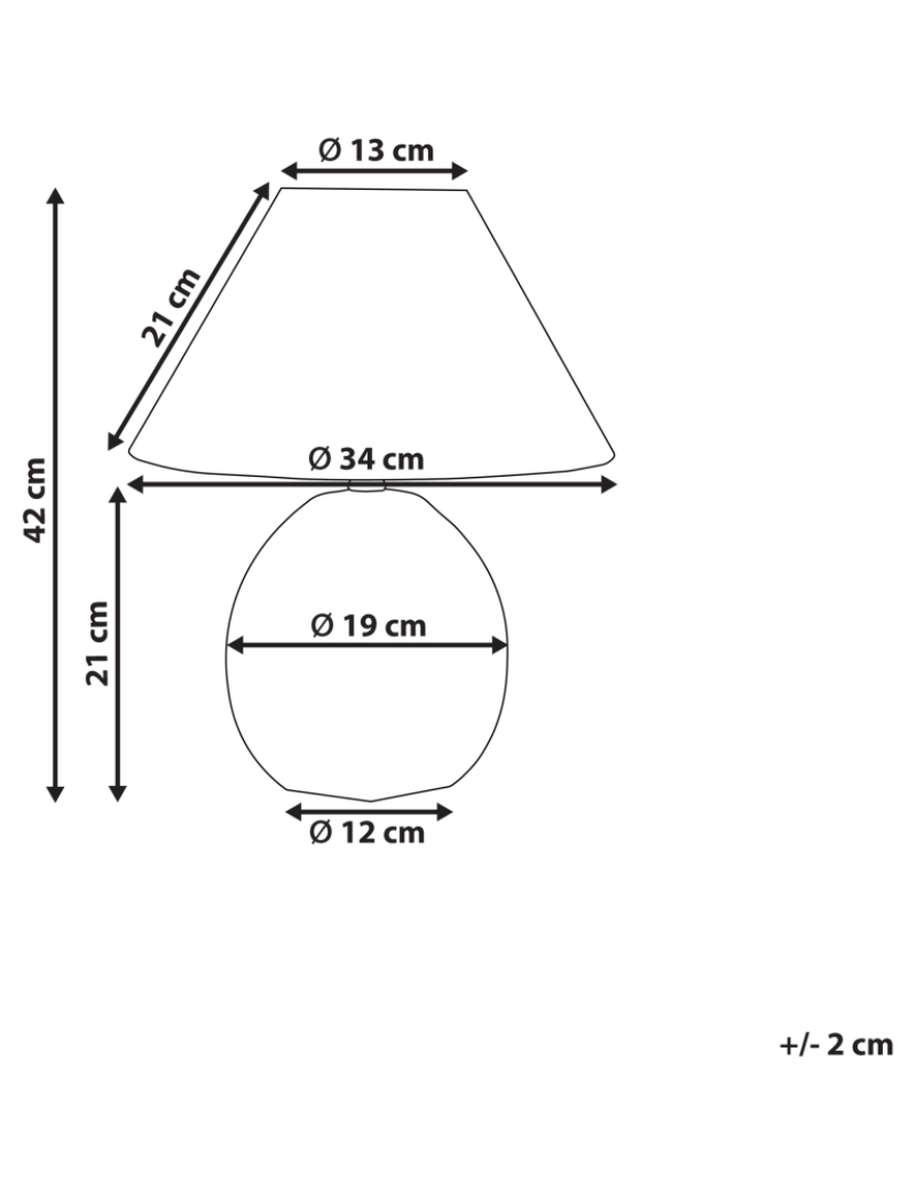 imagem de Candeeiro de mesa em cerâmica creme CADENA1