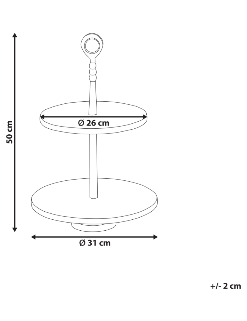 Beliani - Fruteiro com 2 pratos em dourado e branco 50 cm TARUM