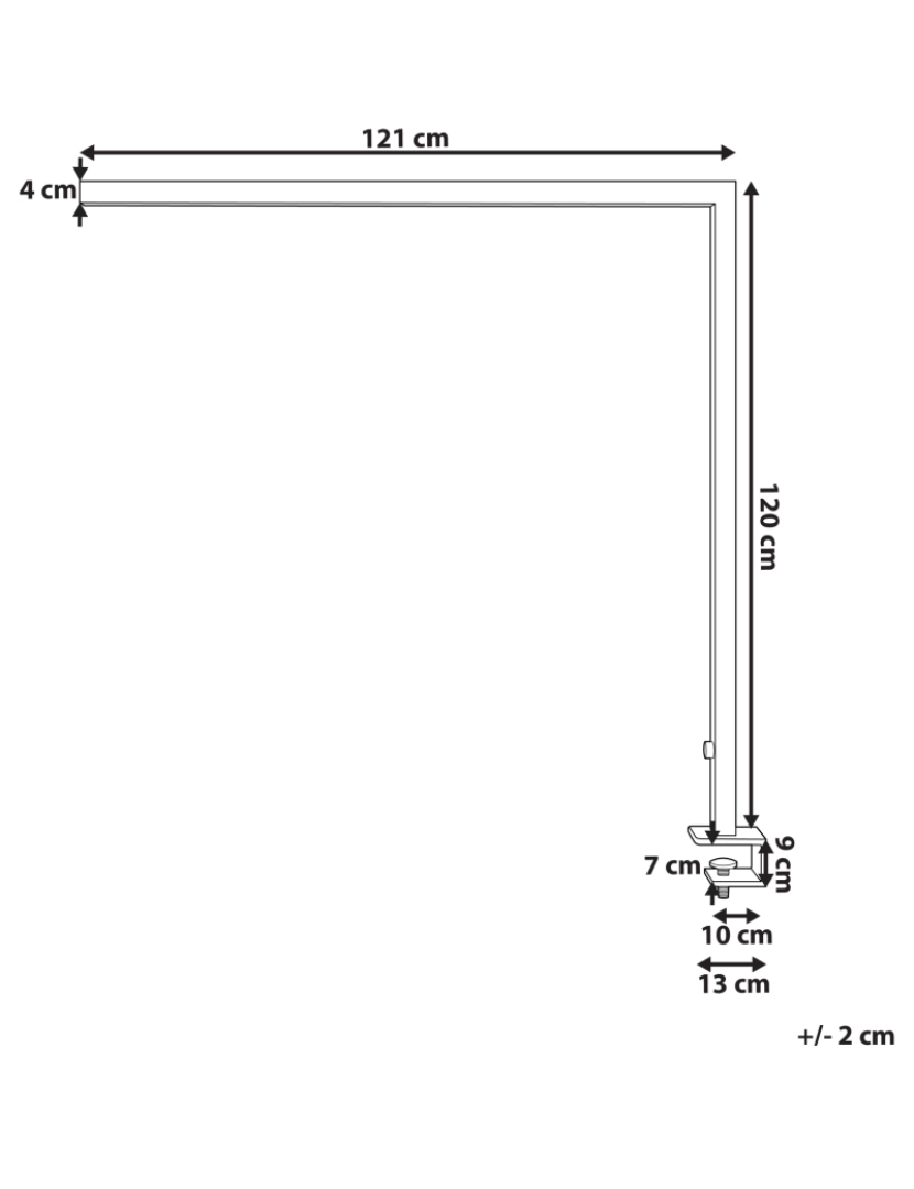 Beliani - Candeeiro de mesa LED em metal prateado 120 cm VOLANS